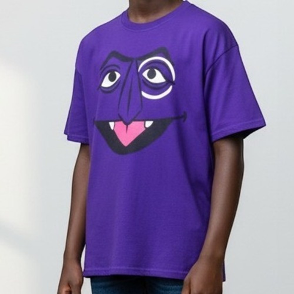Disney The Muppets Count von Count T-Shirt Mens Large Purple Graphic Tee Sesame